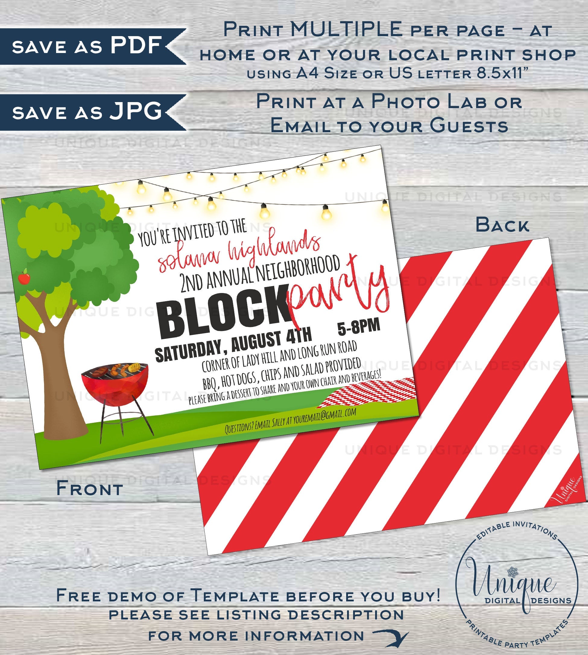 Block Party Invitation Block Party Invitations