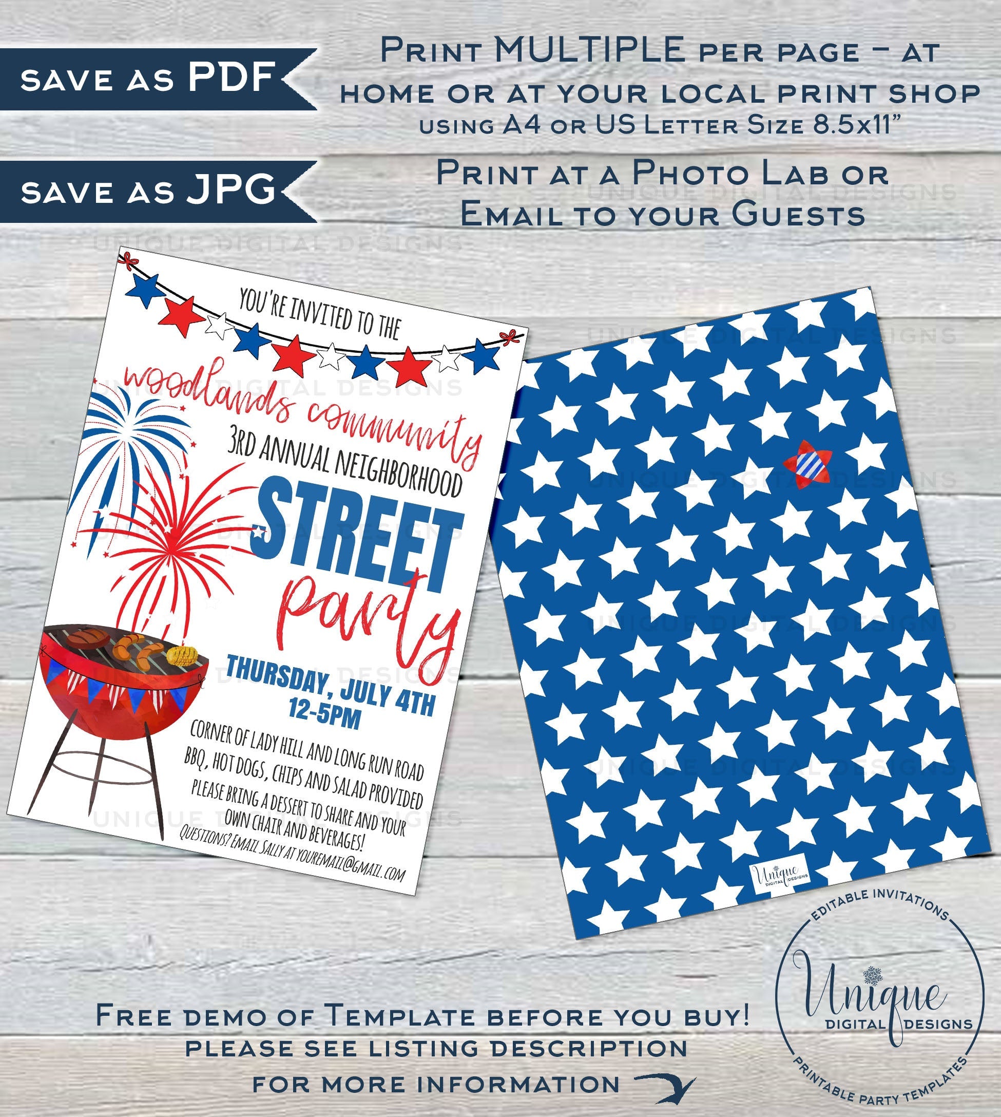 Editable Block Party Flyer, 22th of July Neighborhood Street Party Invi Inside Block Party Template Flyer