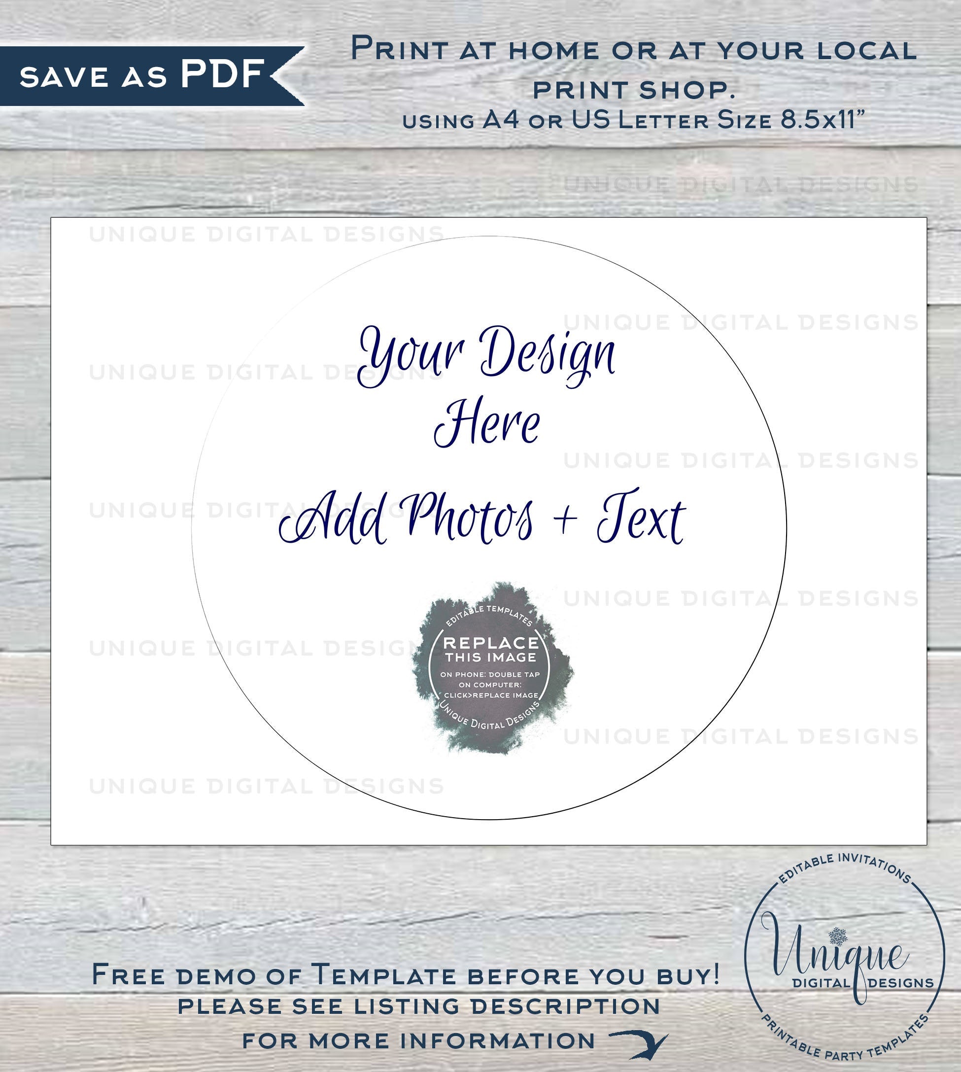 Custom Charger Plate Inserts Editable Menu Cards Weddings Bridal Sh