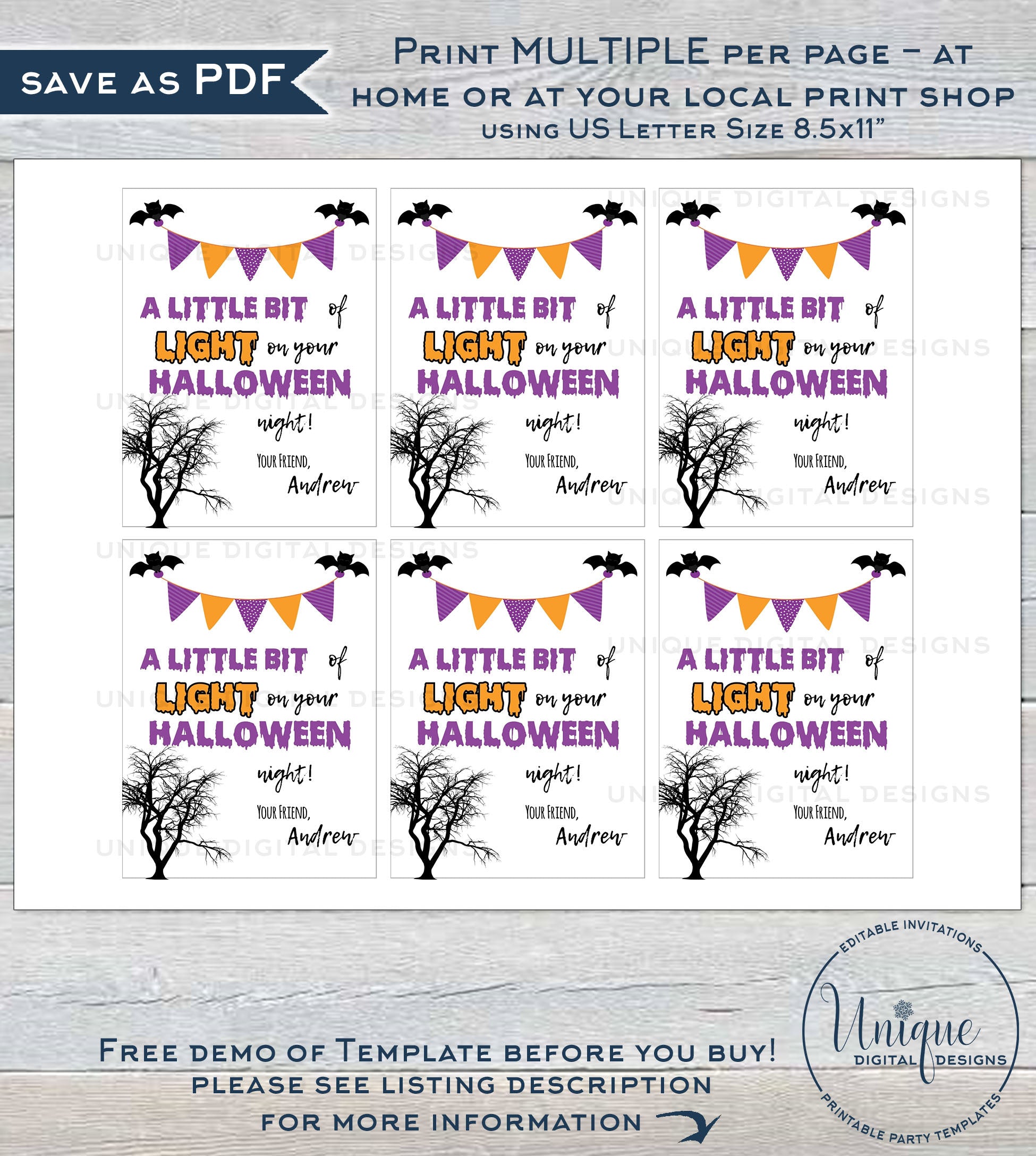 Free Halloween Glow Stick Printable Printable Templates