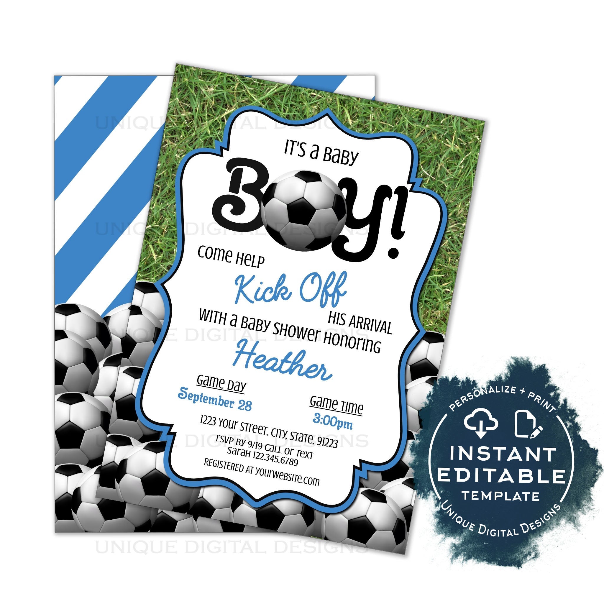 soccer baby shower invitations