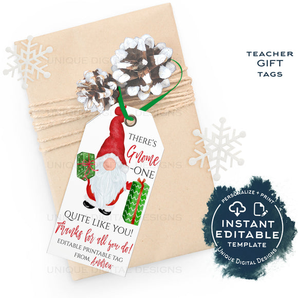 teacher editable holiday gift tags