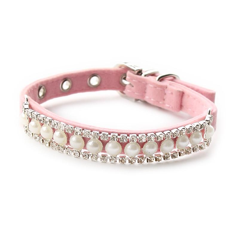 pink rhinestone cat collar