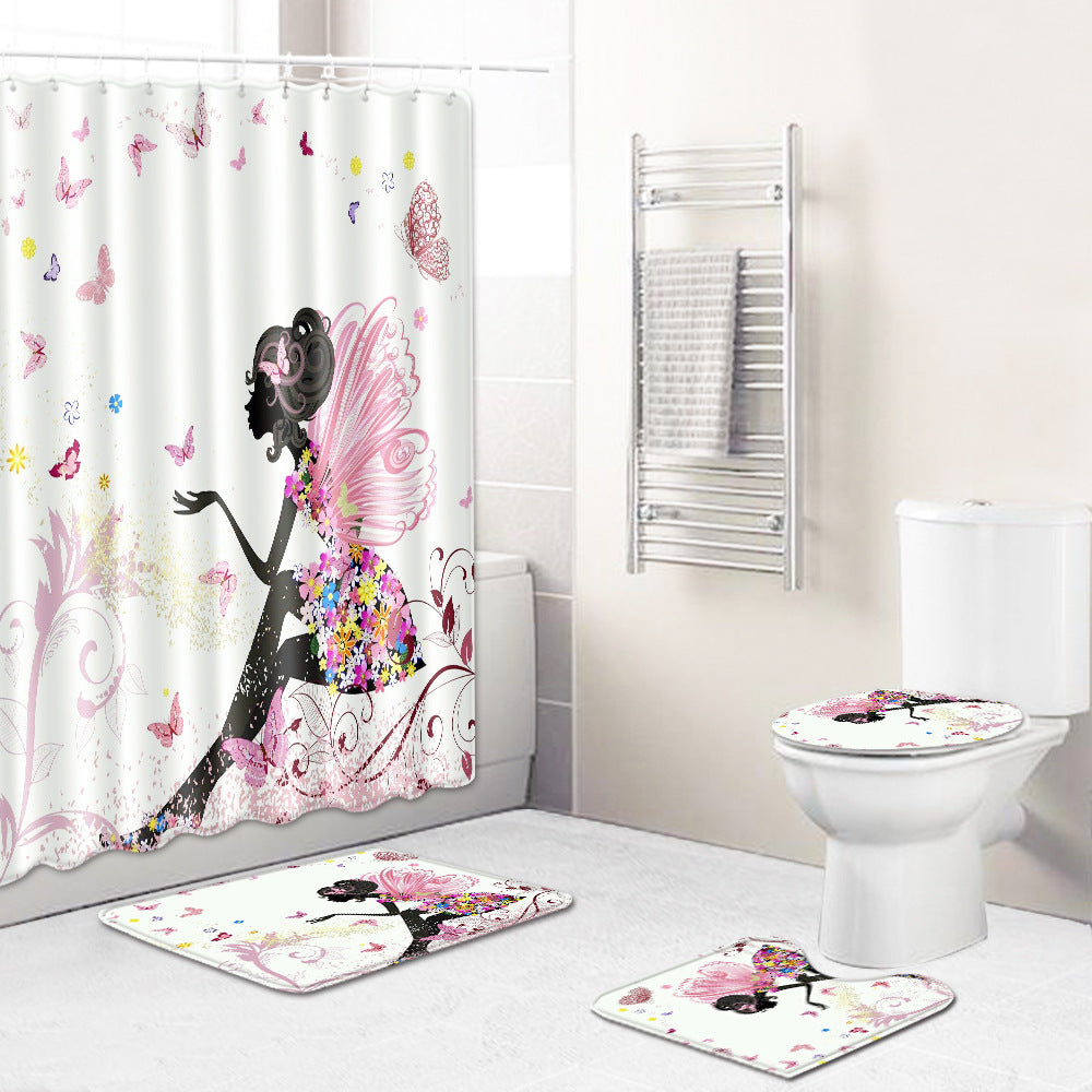 pink butterfly bathroom accessories