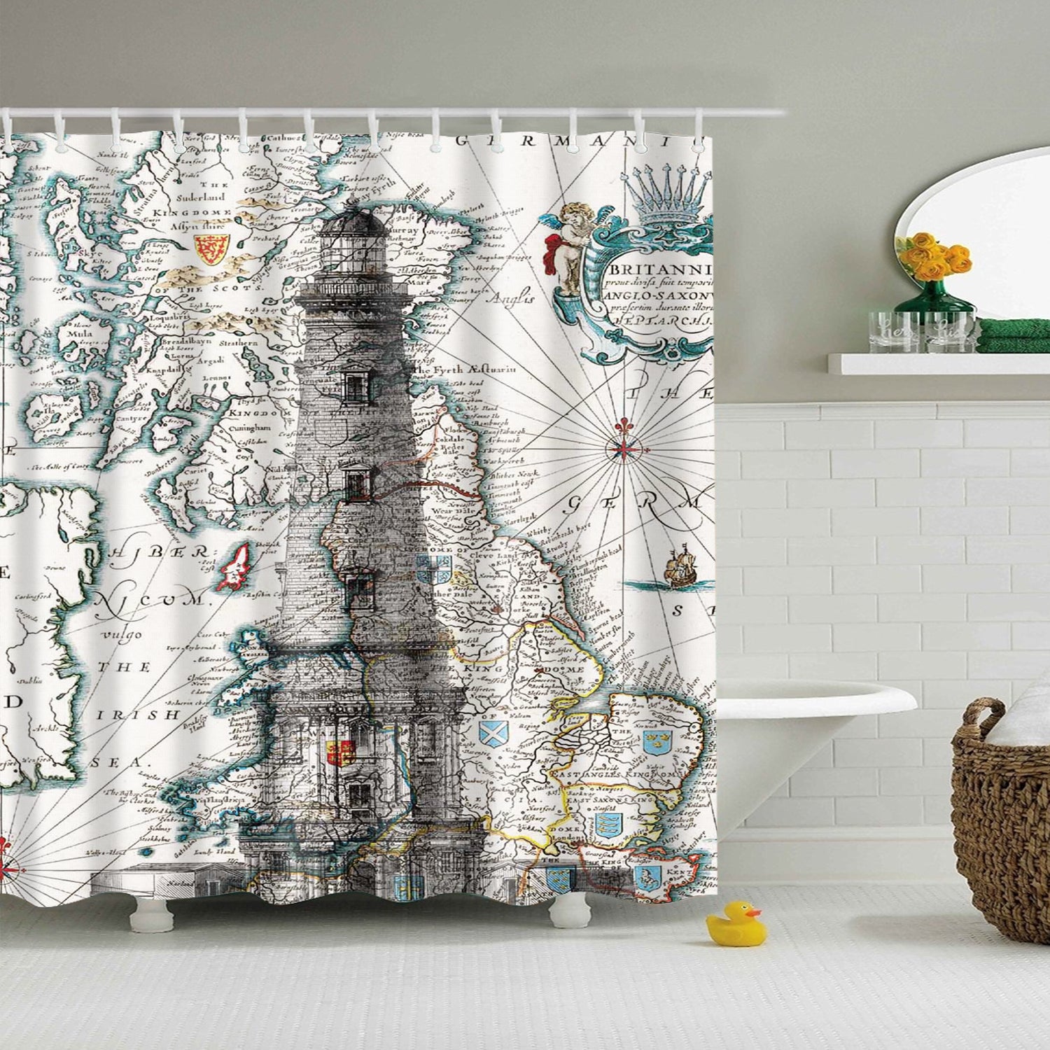 lighthouse shower curtain walmart