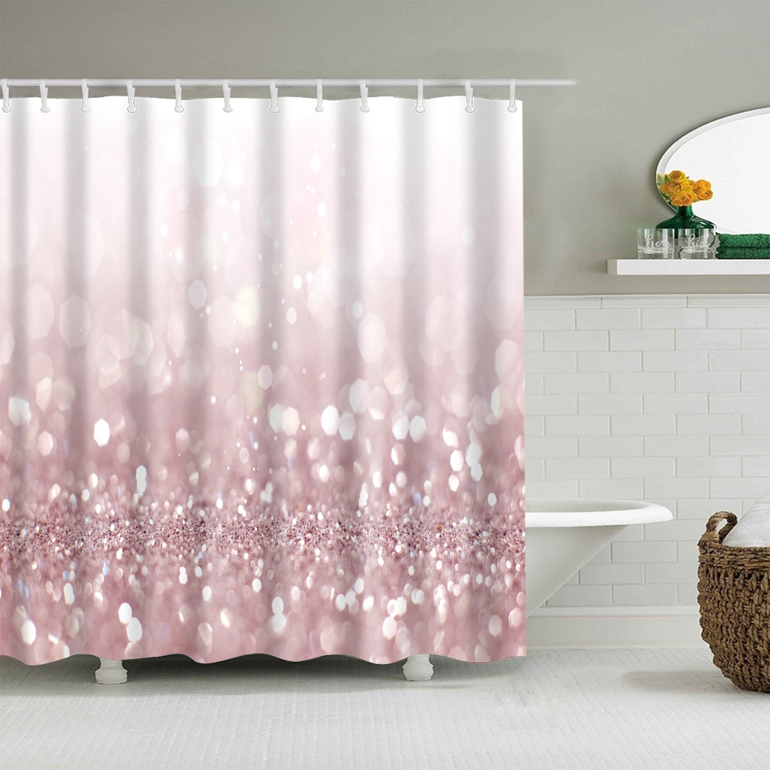 glitter shower curtain