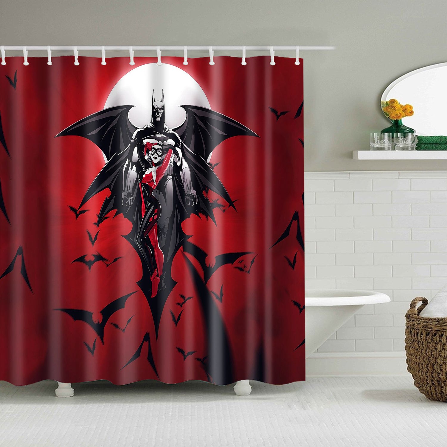 Blood Backdrop Batman Clown Girl Shower Curtain Bathroom Decor Gojeek