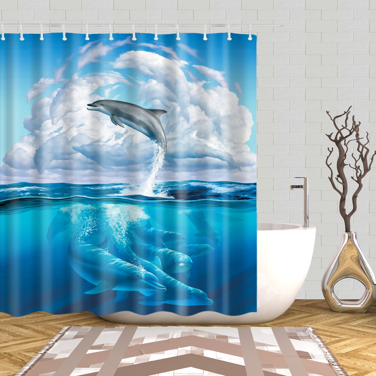 dolphin shower curtain