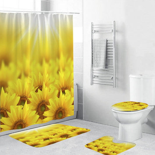 Sunflower Home Textiles Shower Set Waterproof, Stylish Design With : Mats,  Curtains & Toilet Cover. Bathroom Must Have! From Dhgatewear, $27.94