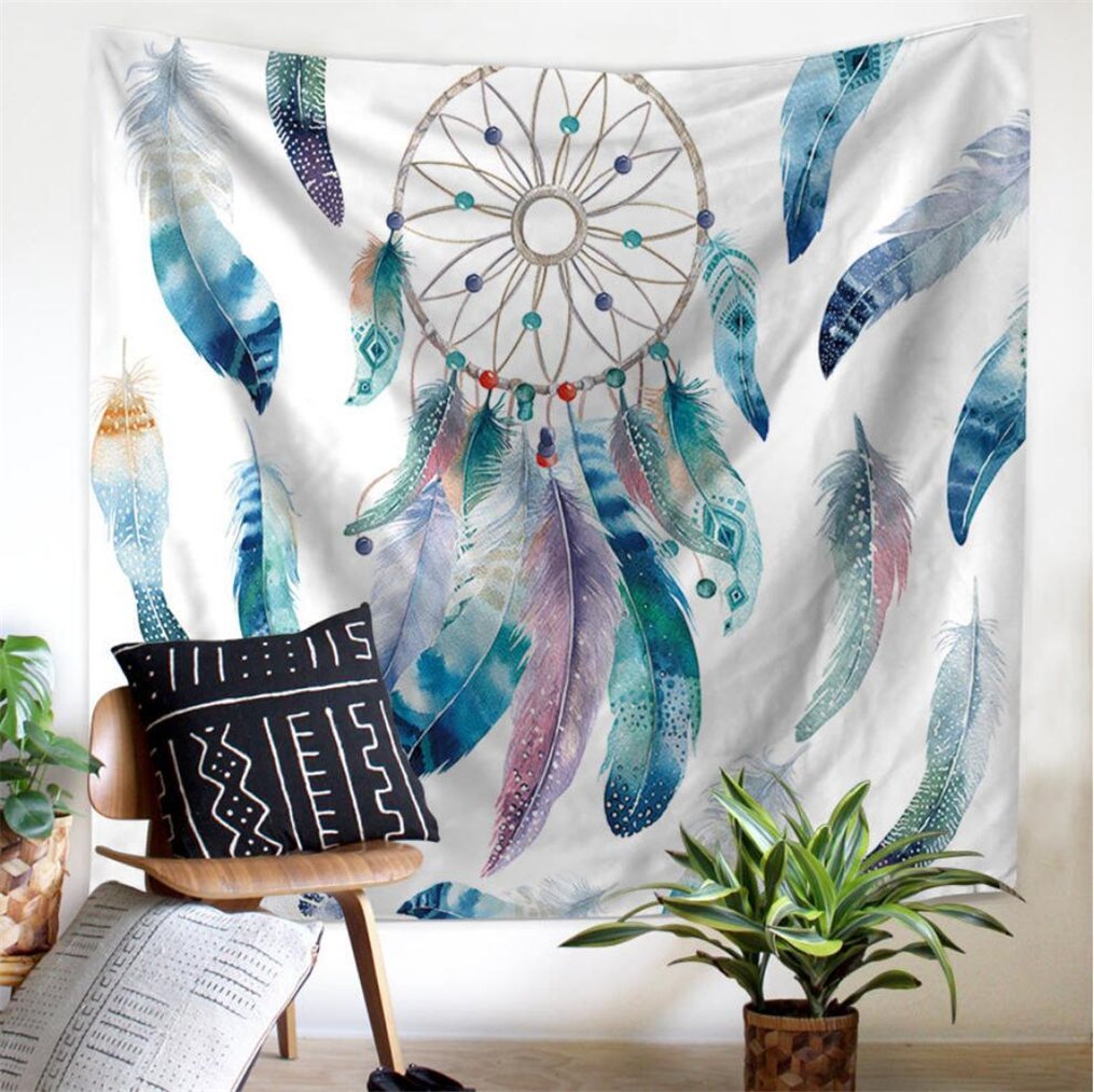 Clear Colorful Feather Dream Catcher Tapestry | GoJeek