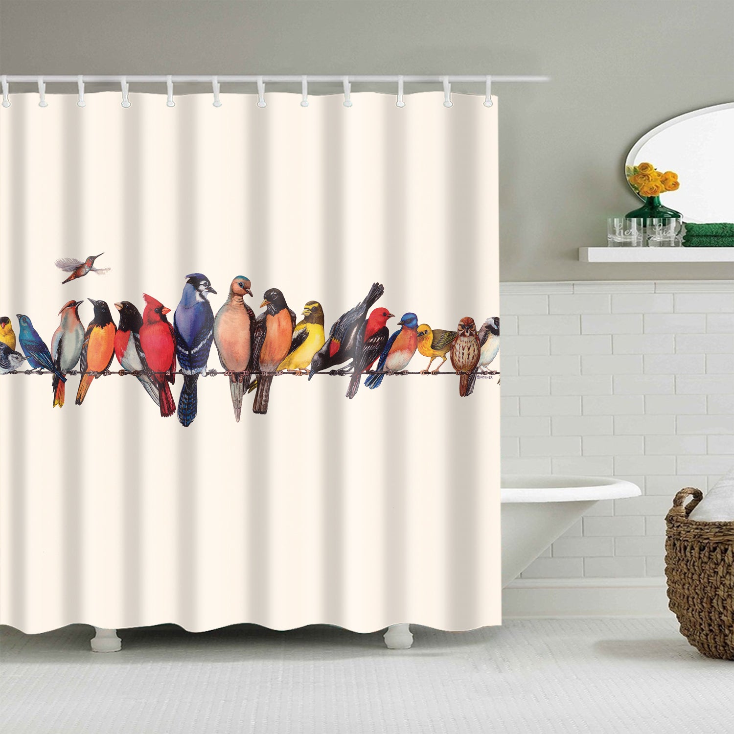 bird shower curtain rings
