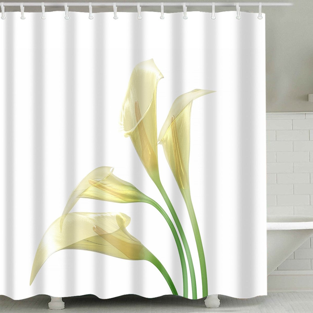 Isolated Calla White Bud Tulip Shower Curtain | GoJeek