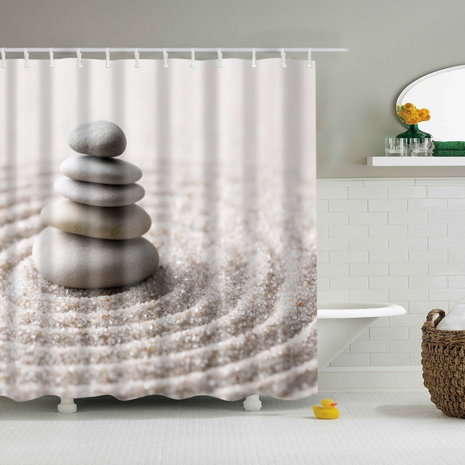 Japanese Zen Garden Meditation Stone Shower Curtain Gojeek