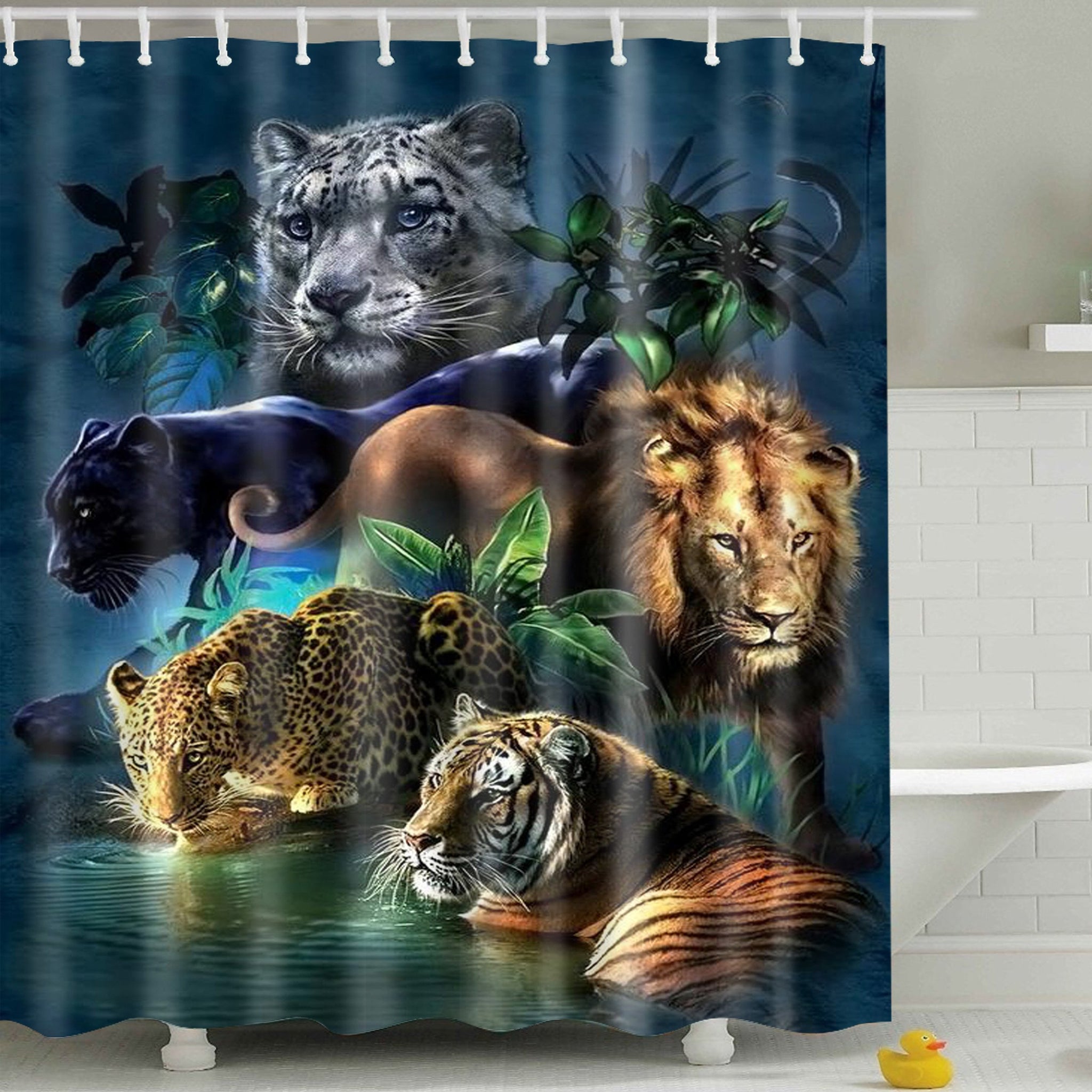 Jungle Wildlife Animal Shower Curtain 