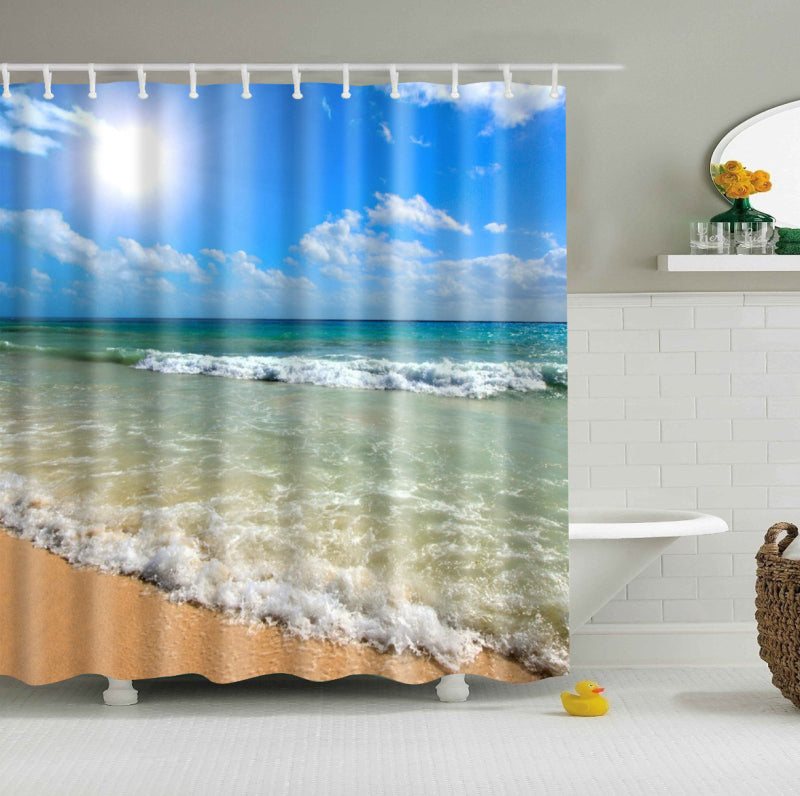 Nature Summer Beach Coastal Living Sunshine Shower Curtains Bath Decor ...