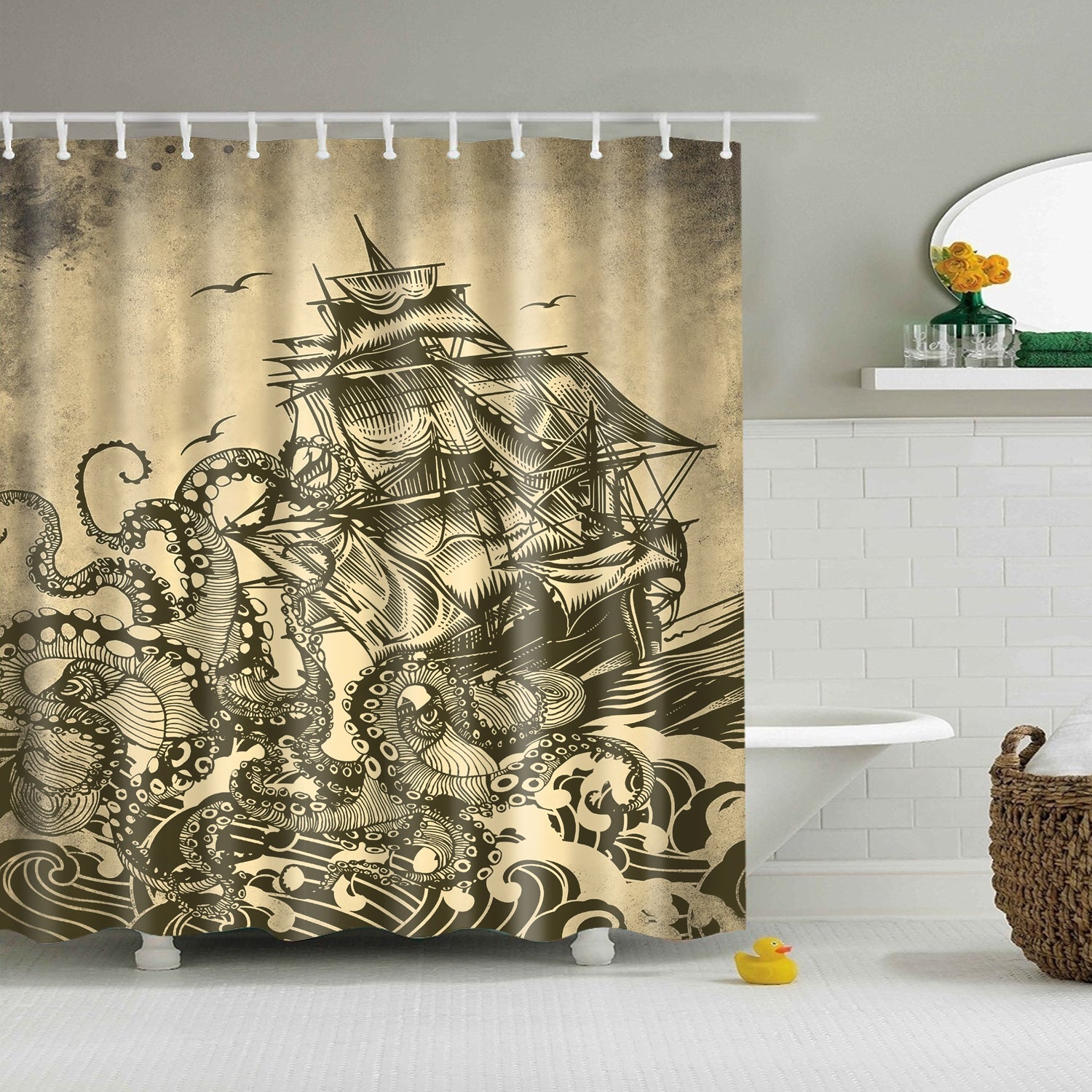 nautical shower curtains cheap