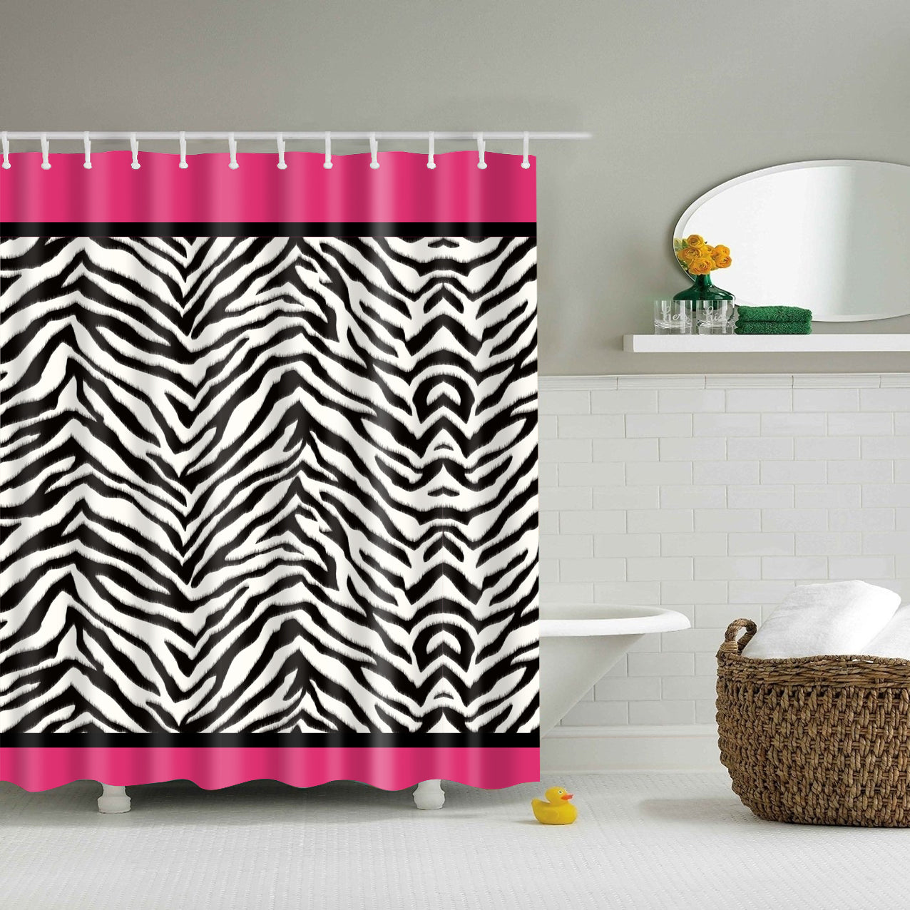 zebra print shower curtain