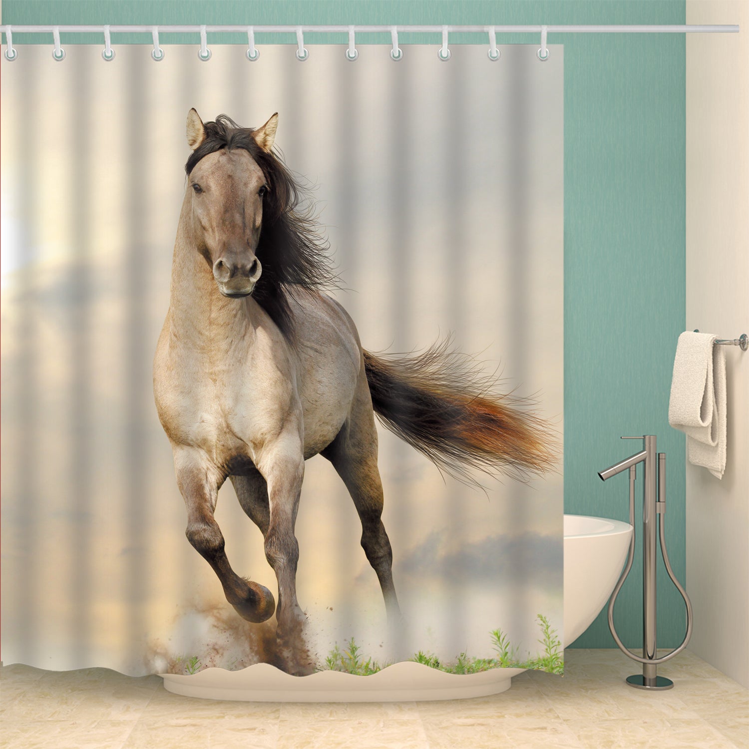 horse shower curtain hooks