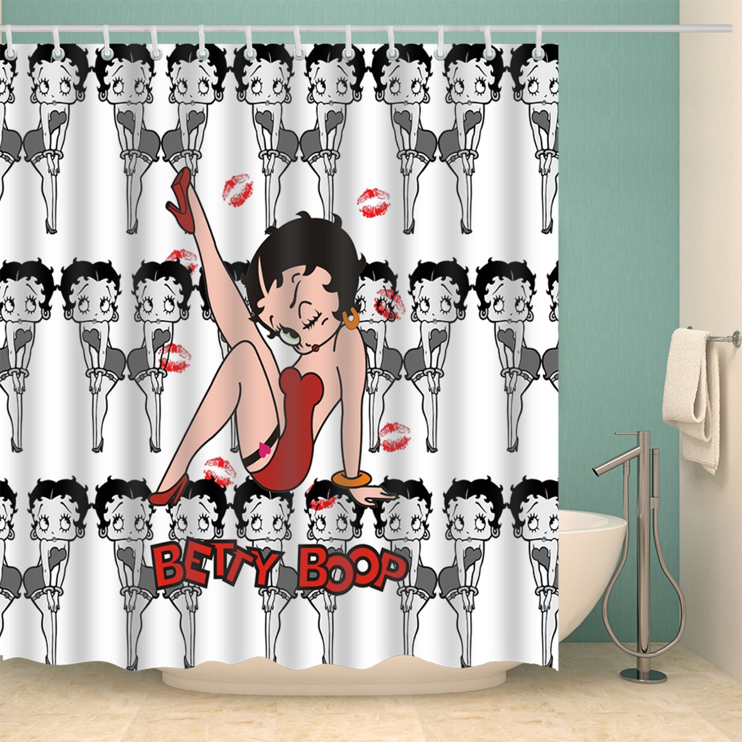 Shower Curtains Home Garden Betty Boop Have A Bath Waterproof Fabric Shower Curtain Bathroom With Curtain C Sanei Co Jp