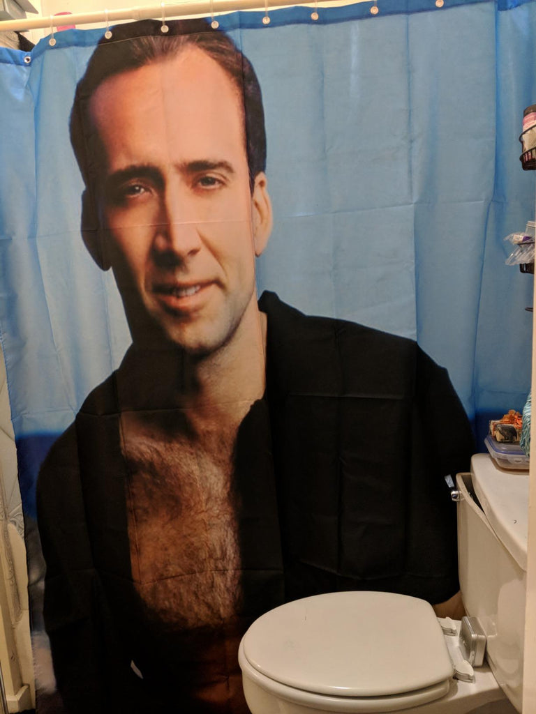 Nic Nicolas Cage Shower Curtain Unique Bathroom Decor - GoJeek
