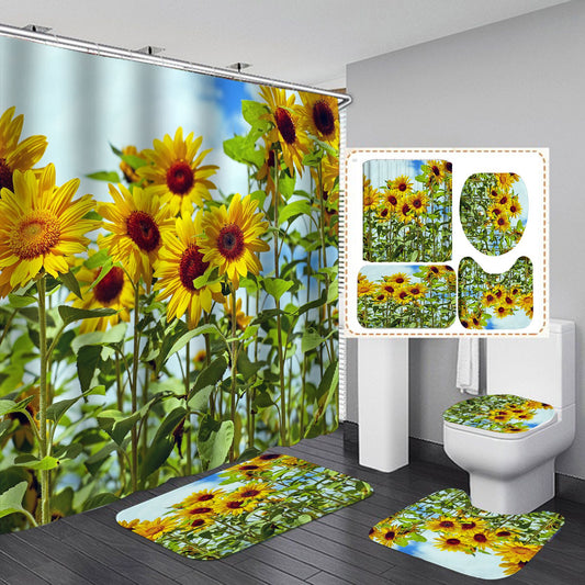 Sunflower Home Textiles Shower Set Waterproof, Stylish Design With : Mats,  Curtains & Toilet Cover. Bathroom Must Have! From Dhgatewear, $27.94