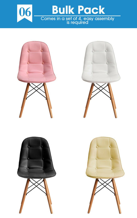 4x Retro Replica PU Leather Dining Chair Office Cafe Lounge Chairs
