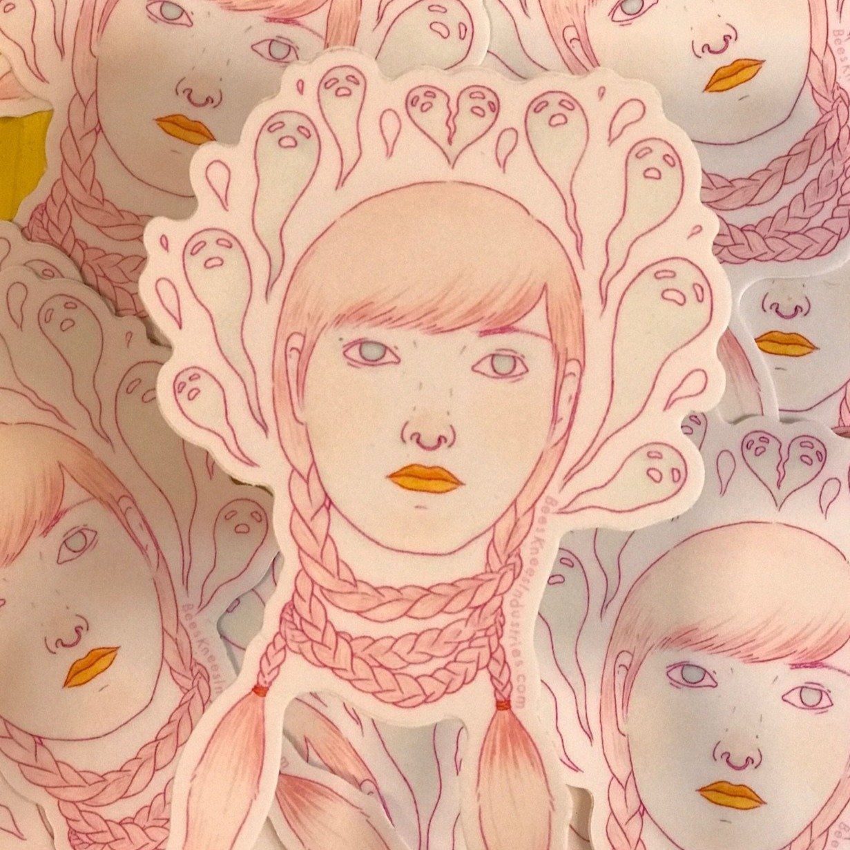 Die Cut Sticker – Pink Moth – Shannon Kirsten Studio