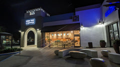 Front of High Tide Coffee shop at Night