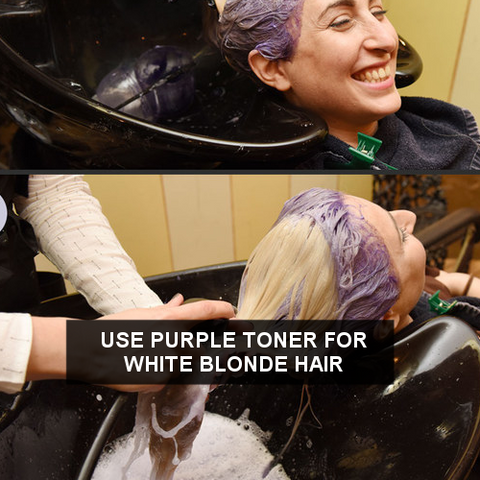 Toning yellow hair to white 1 hour