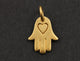 24K Gold Vermeil Over Sterling Silver Hamsa with Heart Pattern Charm-- VM/CH2/CR57 - Beadspoint