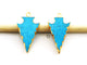 Gold ElectroPlated Turquoise Faceted Arrowhead Shape Bezel, 24x15 mm, (BZC-9026-TRQ-SM) - Beadspoint