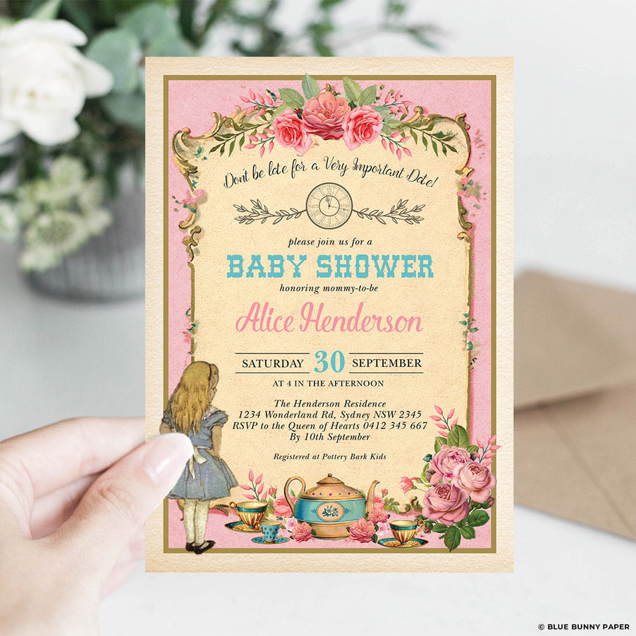 Wedding Wonderland Vintage Alice In Wonderland Invitation