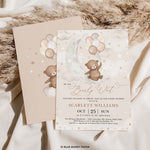 Moon & Stars Teddy Baby Shower Invitation