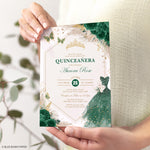 Quinceañera Invitation held by a woman