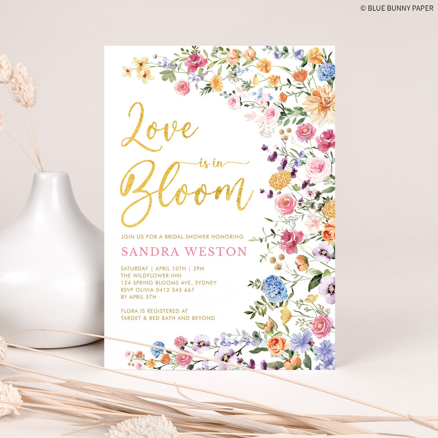 Love is in Bloom Bridal Shower Invitation - Secret Garden
