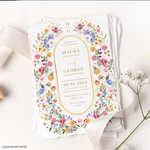 Boho Wildflower Wedding Invitation