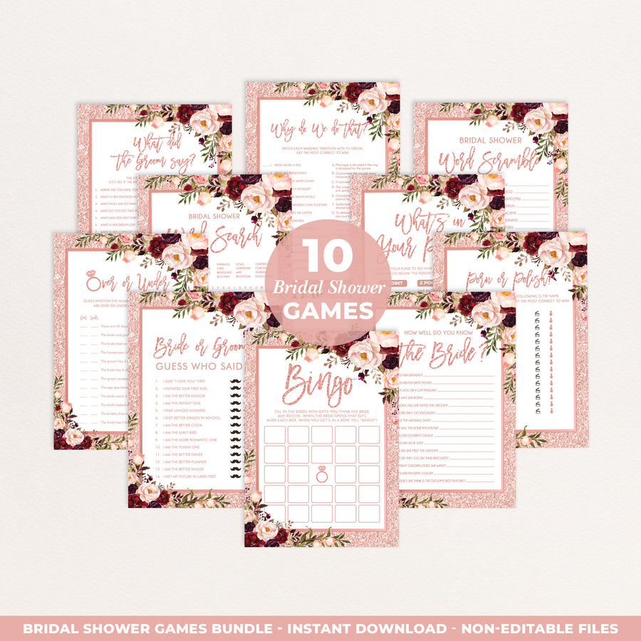 Bridal Shower Games Bundle