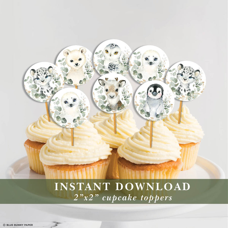 Winter Animals Cupcake Topper