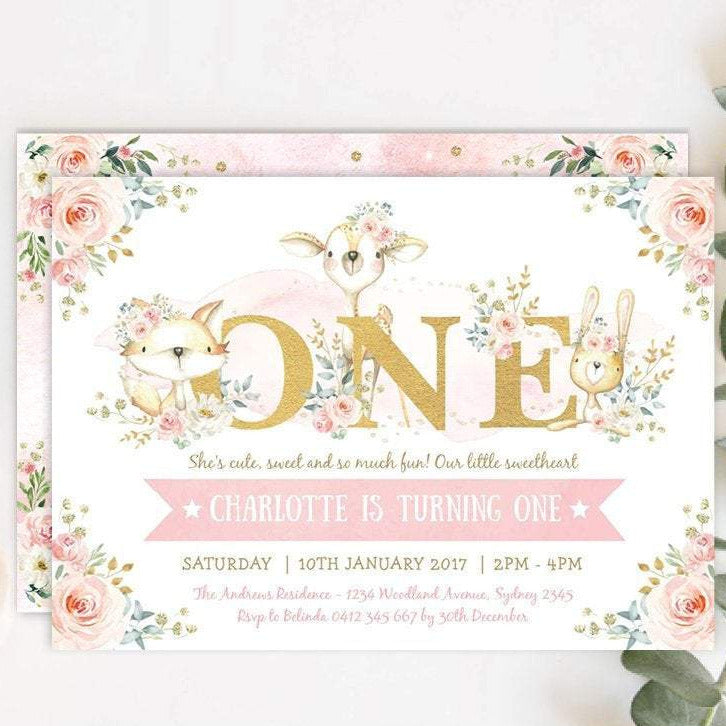 ONE - First Birthday Invitation