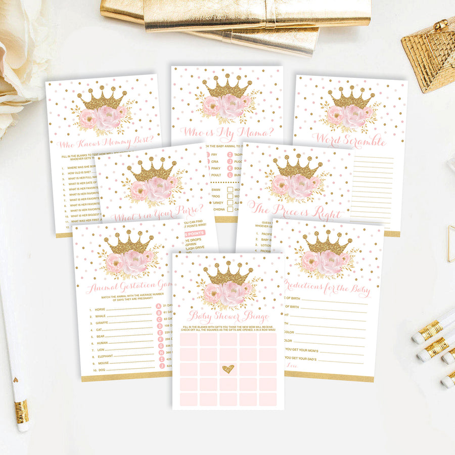 Princess Baby Shower Games Package