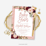 Rose Gold Baby Shower Invitation