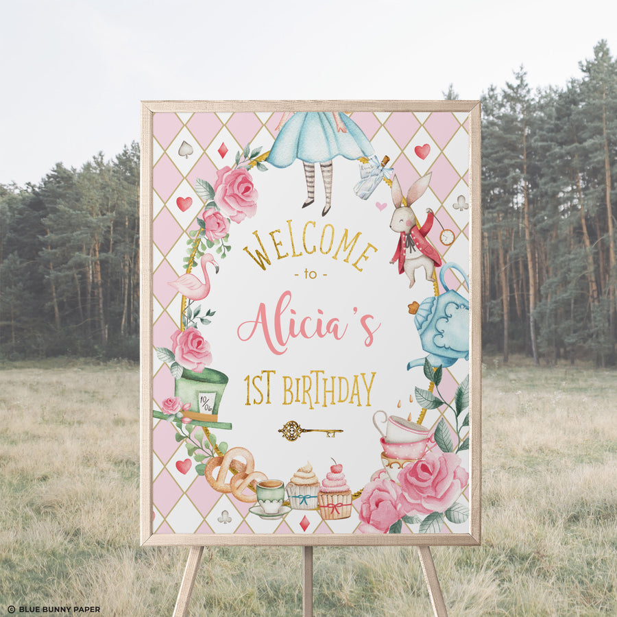 Alice in Wonderland Party Welcome Sign