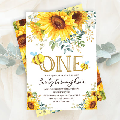 Bumble Bee Birthday Invitation