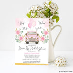 Pink Drive By Bridal Shower Invite