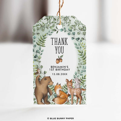 Woodland Party Favor Tag