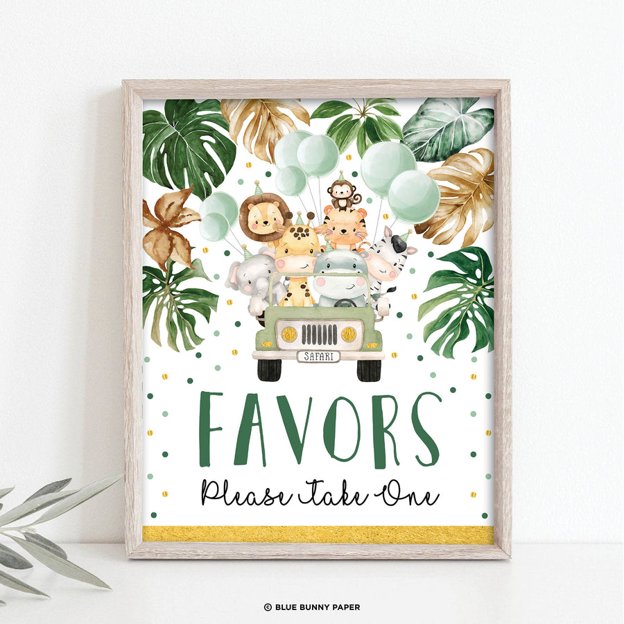 Jungle Animals Favors Sign