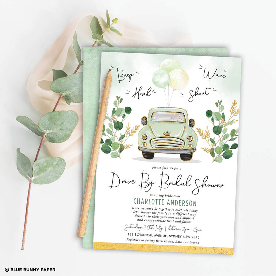 Drive Through Bridal Shower Invite