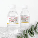 Pink Car Water Bottle Labels