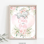 Girl Elephant Cards and Gifts Party Sign