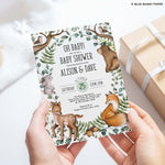 Woodland Theme Baby Shower Invite